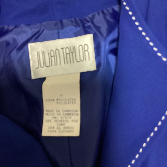 Vintage Colbalt Blue Size 6 Top Stitch Dress - Picture 3 of 8